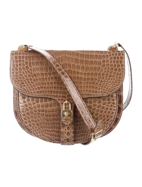 gucci crocodile shoulder bag information|gucci vintage crocodile bag.